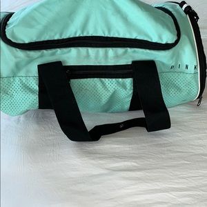 PINK mint green duffel bag